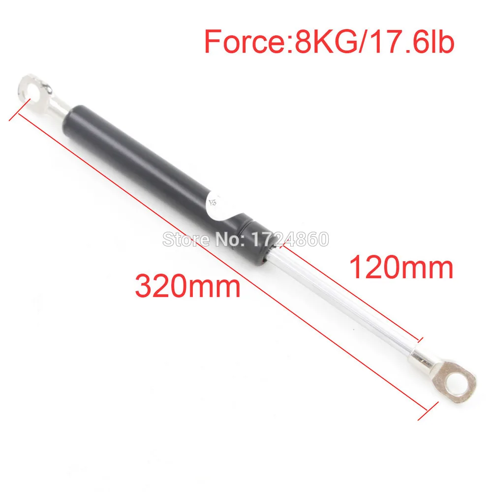 

free shipping Automotive 120mm Stroke 8Kg 17.6lb Force Ball Gas Strut Shock Spring Lift Prop M8 Hole Diameter Gas Spring