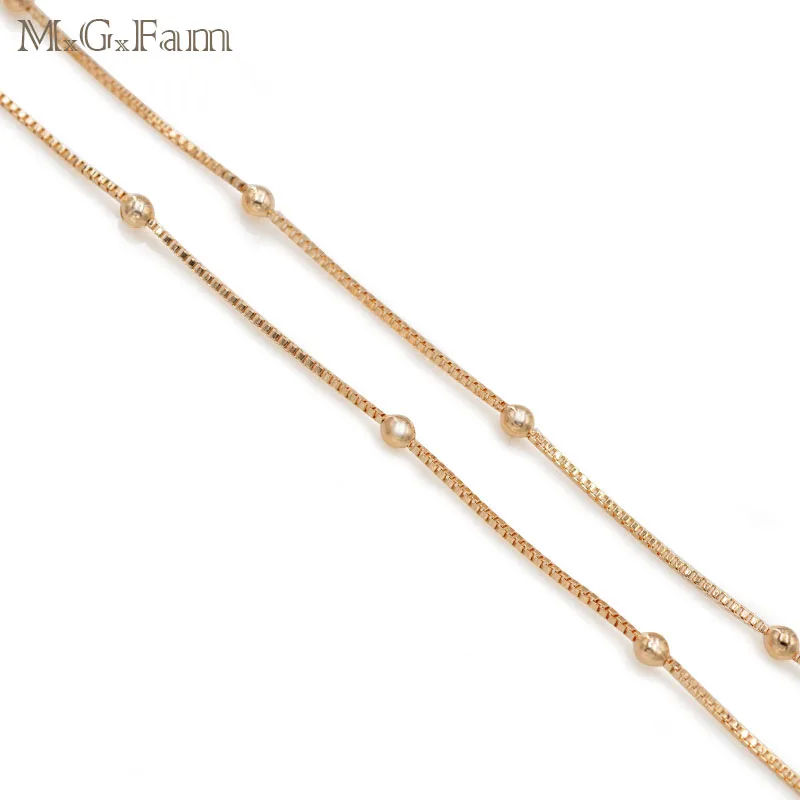 MxGxFam(50 см* 3 мм) Модная маленькая коробка с бусинами, цепочка, ожерелье для женщин, 18 золотых цветов, без свинца и никеля