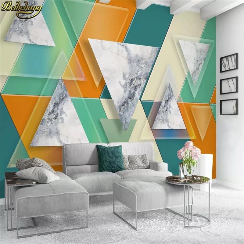 beibehang custom Triangle glass marble Wallpaper 3D Photo Background Mural Wall paper Bedroom Living Room Wall Painting Home