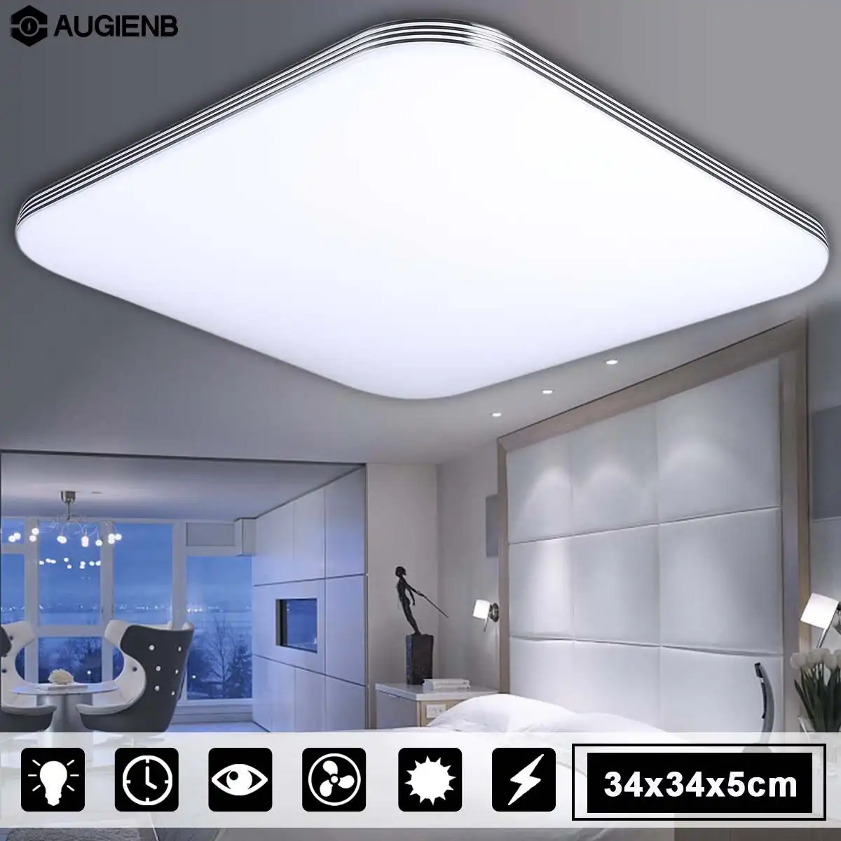 

AUGIENB Modern LED Ceiling Light 34x34cm 16W 1400LM Energy Efficient Ceiling Down Light Flush Mount AC110-240V For Kitchen Room