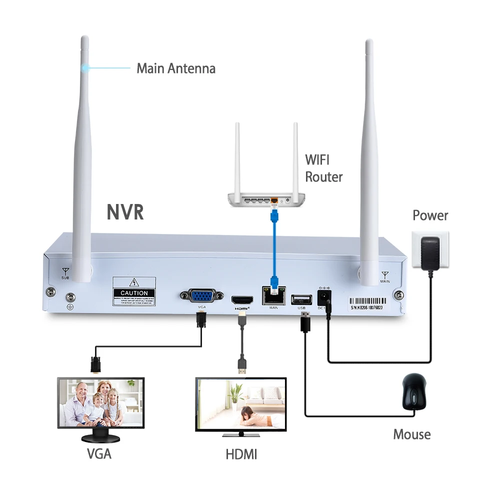 Комплект беспроводной системы видеонаблюдения Zoohi 1080 P 2MP HD wifi камера домашняя камера безопасности система ночного видения комплект видеонаблюдения