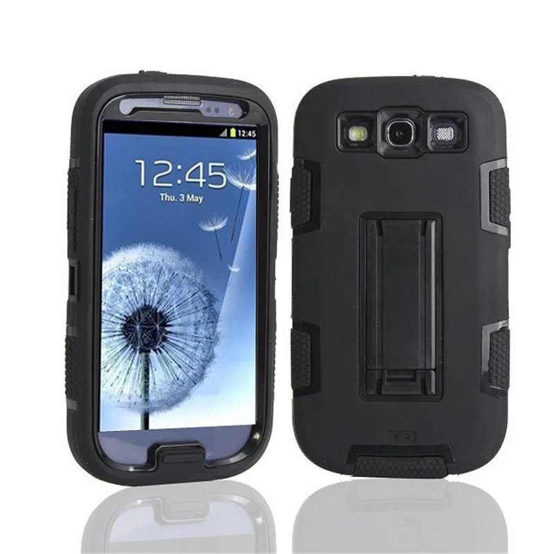 

S3 Neo Heavy Duty Armor Kickstand Case For Samsung I9300 S3 Duos i9300i Neo I9301 Shokcproof Hybrid Back Cover