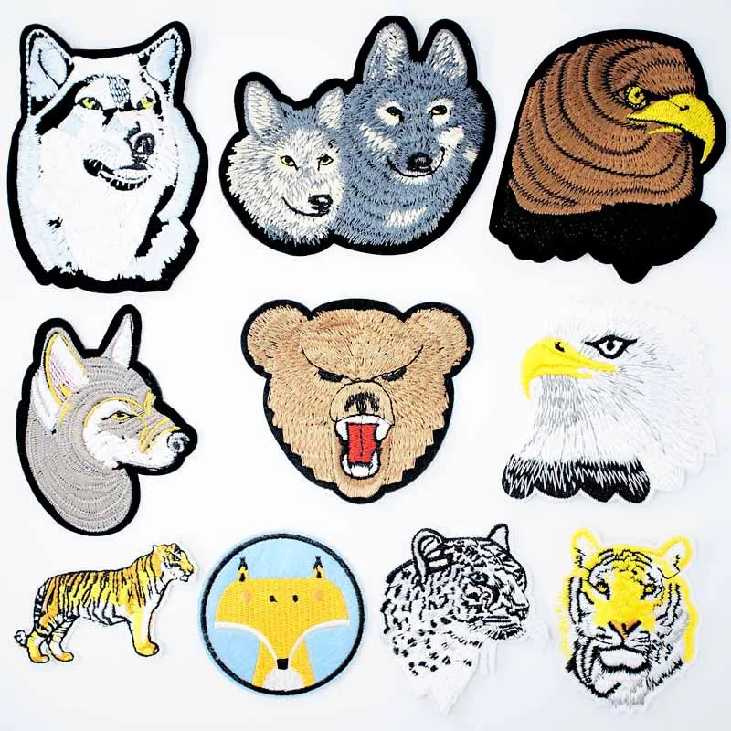 Wolf Eagle Bear Iron Sew Clothes Mending Clothes Tab Sign Stamp Per Modificare Redo Reform Do Over Tailor On T-Shirt Dress Apparel