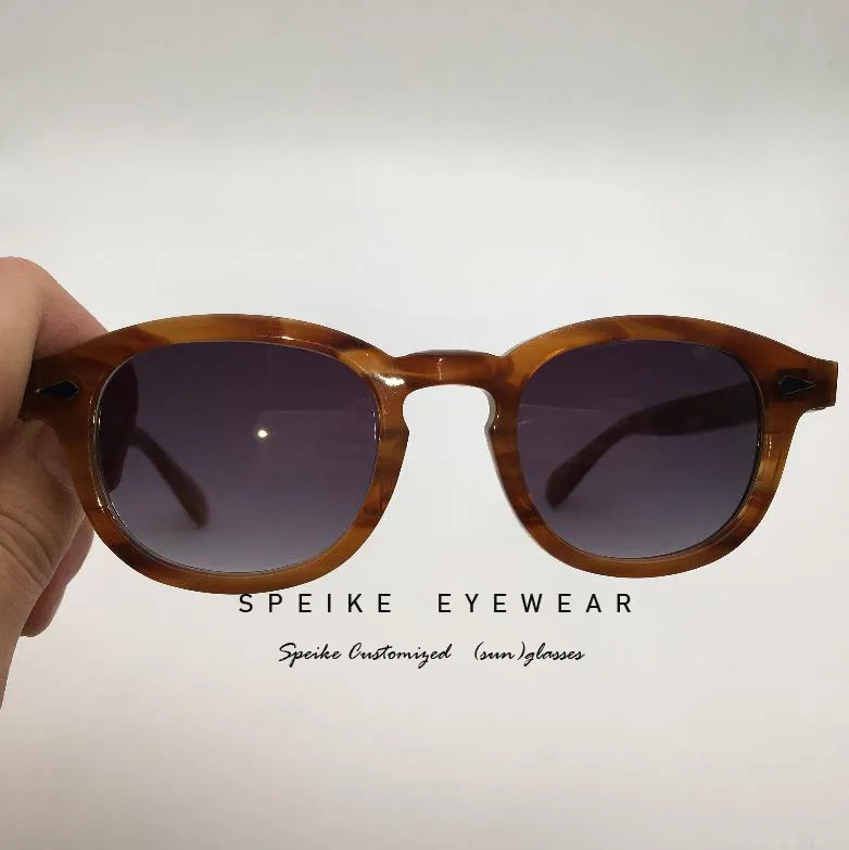GRADIENT GREY SPEIKE индивидуальные высококачественные солнцезащитные очки, солнцезащитные очки с линовидной оправой, с тонированной близорукостью, 44/46/49 мм - Цвет линз: GRADIENT GREY