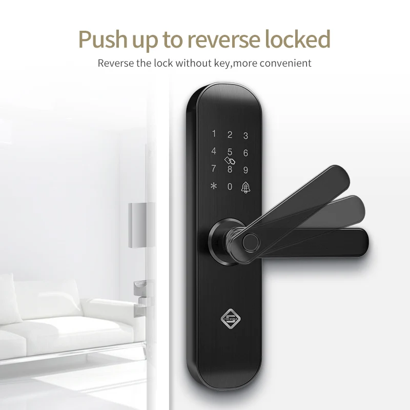 PINEWORLD Biometric Fingerprint Lock, Security Intelligent Lock With WiFi APP Password RFID Unlock,Door Lock Electronic Hotels