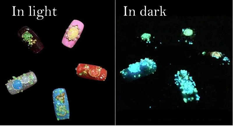 Флуоресцентный Неон фосфор порошок блеск для ногтей красочный светящийся пигмент порошок пыль украшение блестки