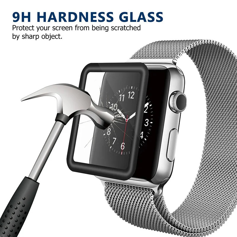 2018 New 3D Curved Full Coverage Tempered Glass Protective Film ForApple Watch Series 1/2/3 38mm 42mm iwatch Protector Cove | Наручные