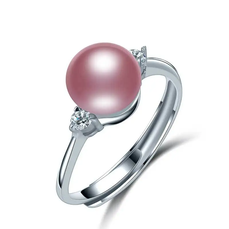HENGSHENG Мода изделия класса люкс красивые жемчужное кольцо с пресноводным жемчугом кольцо для bijoux Женские винтажные CC Ювелирные изделия подарок - Цвет основного камня: purple pearl