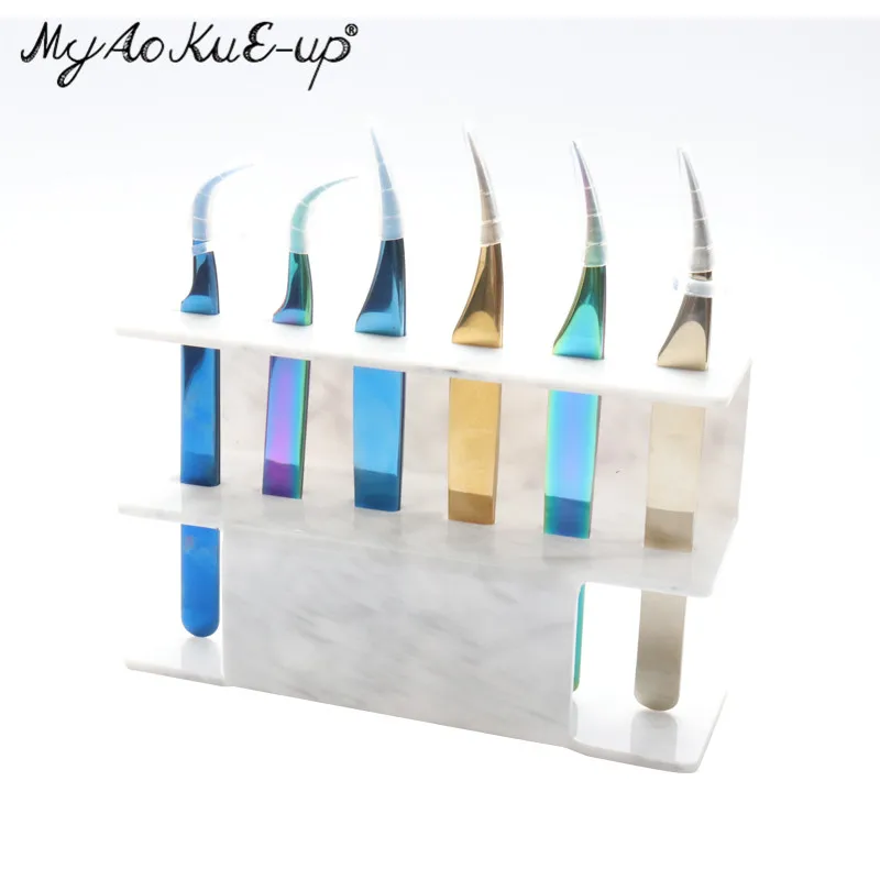 

MyAoKuE-Up Tweezers Storage Holder For Eyelashes Extension Acrylic Tweezers Scissor Storage Rack Holder Stand Beauty Makeup Tool