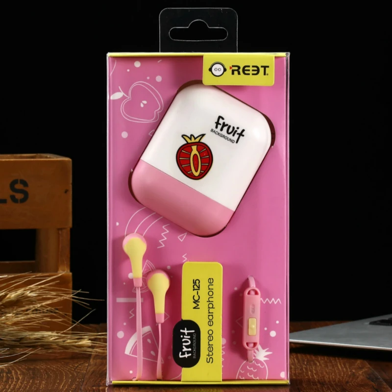 

In-Ear Cute Earphones For Girl Kids With Mic 3.5mm Universal Fruit Earphone Stereo Compatiable With SmartPhone