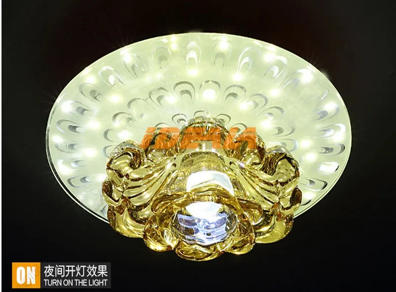Conduziu a Luz de Teto Luminária para Sala Cristal Claro Moderno Corredor Montagem Embutida Estar Quarto Sala Jantar Decoração Led 5 Cristal claro conduziu a luz de teto