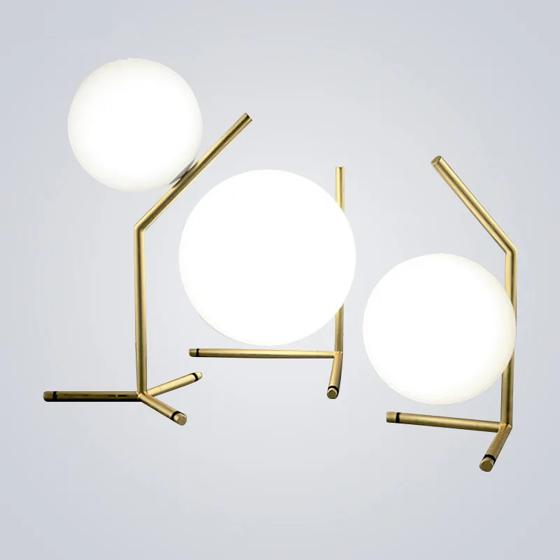 Buy modern table lamps white Round Globe Glass Ball