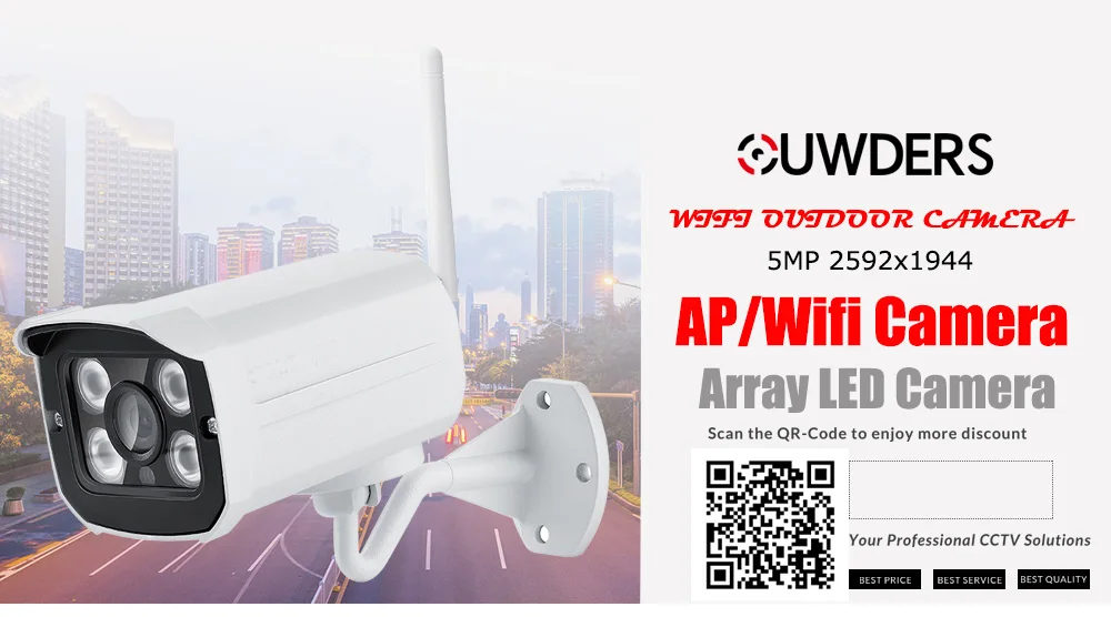 H.265 наружная камера наблюдения WiFi 5MP 2,4G ip-камера с разрешением HD SD карта хранения Беспроводная Всепогодная защита Cam H.265 + IP камера