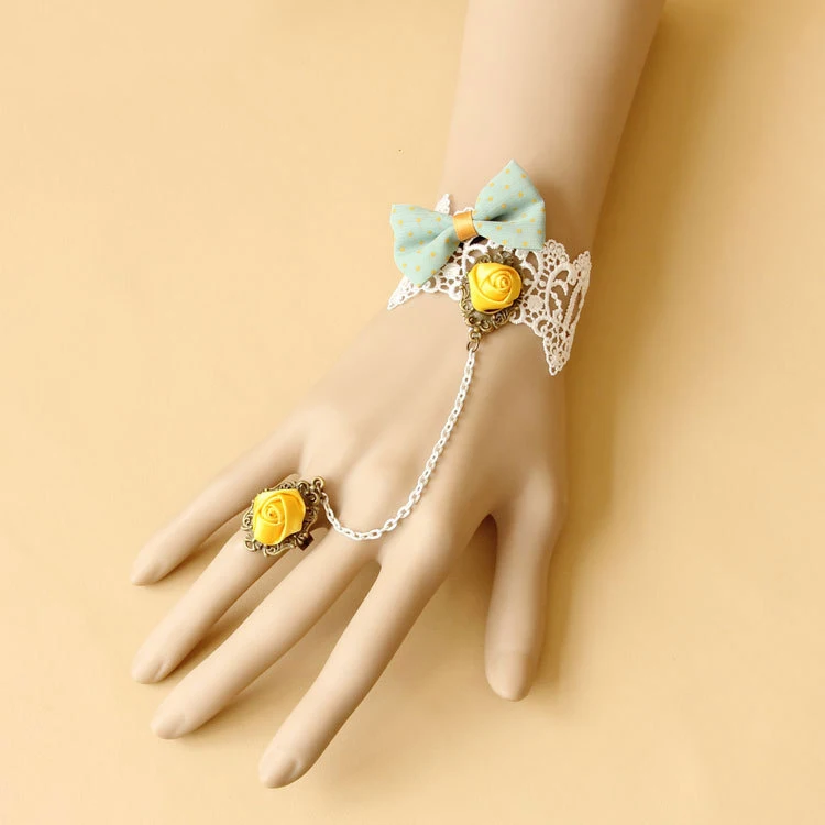 Retro Lace Bracelet Flower Rings Gothic Lolita Punk Party Wedding Jewelry Gift | Украшения и аксессуары