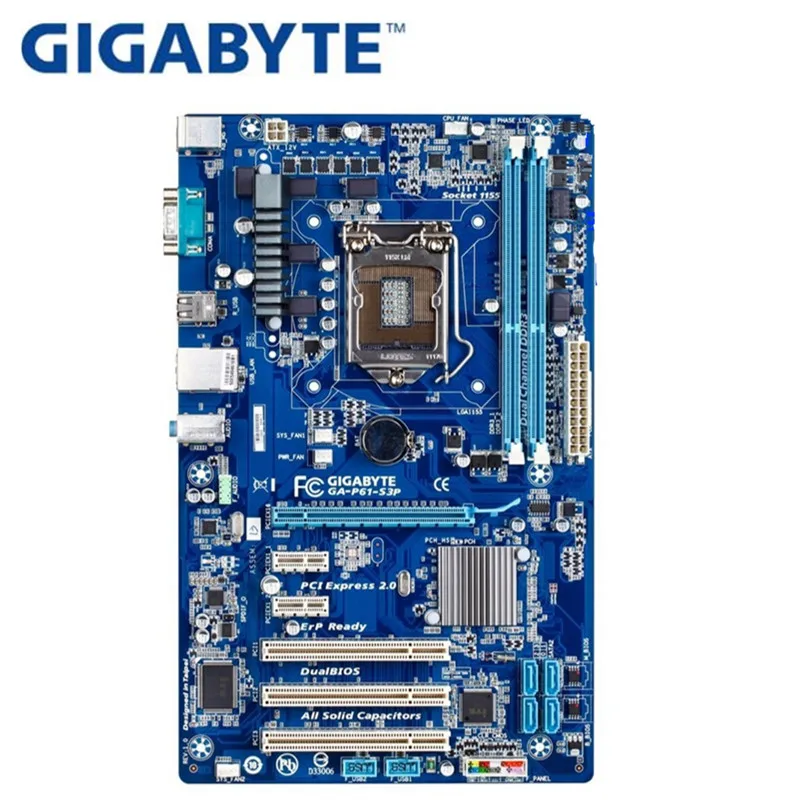Десктопная Материнская плата GIGABYTE H61 Socket LGA 1155 i3 i5 i7 DDR3 16 ГБ ATX оригинальная б/у
