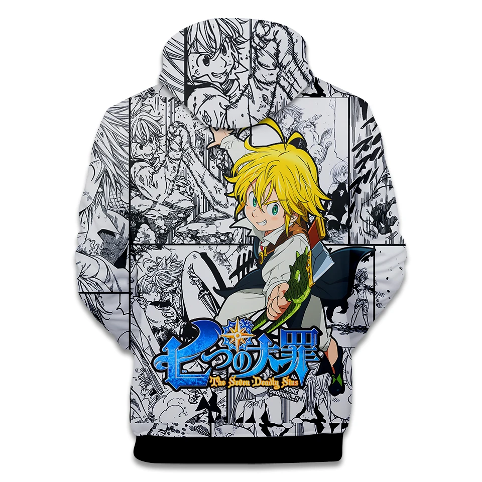 Aikooki Japan Anime Nanatsu No Taizai Men's Pullover Hoodies Men/Women The Seven Deadly Sins Sweatshirts Kawaii Cartoon Coats