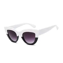 Розовое золото кошачий глаз солнцезащитные очки для женщин розовые зеркальные очки женские солнцезащитные очки черное белое покрытие