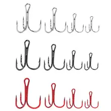 В штучной упаковке приманки рыболовный крючок 2#4#6#8# крючки красный Никель черный Никель белый Никель с высоким содержанием углерода Сталь 20 шт./кор. тройными крючками