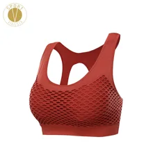 Спортивный бюстгальтер с высоким эффектом вязания крючком Женский Бег Йога марафон максимальная поддержка сексуальная сетка кружева досуг элегантный бюстгалтер Топ Спортивная одежда
