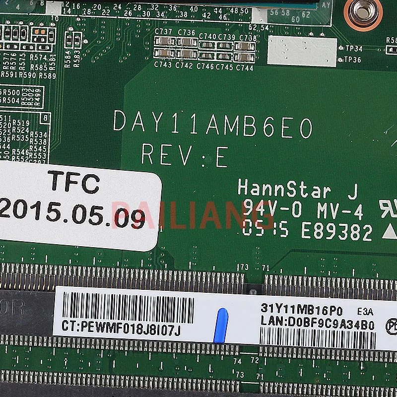 Материнская плата для ноутбука hp 15-P I5 5th PC системная плата DAY11AMB6E0 full tesed DDR3