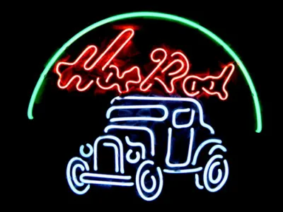 Custom Hot Rod  Glass Neon Light Sign Beer Bar