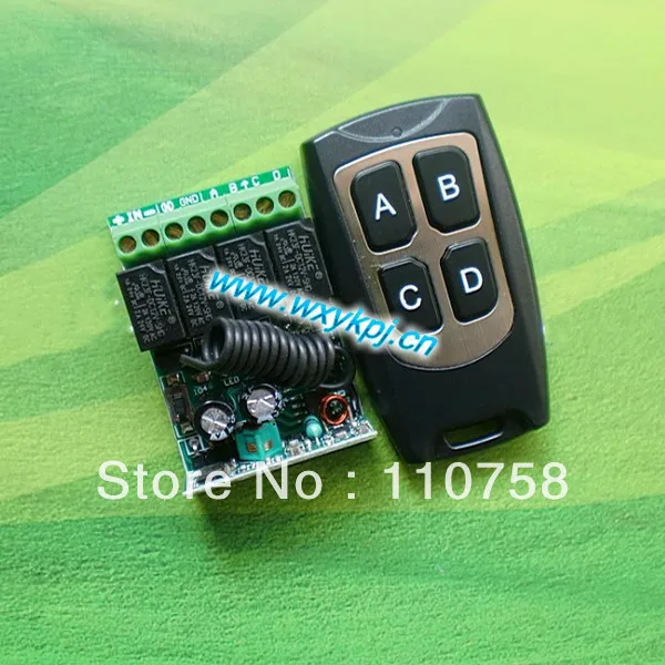 

DC12V 4CH Mini size Learning code rf 315mhz.433mhz automatic light switch remote controle