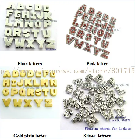 

Popular Floating Locket letters Charms Fit Living Floating Memory locket As Family Gift for Christmas