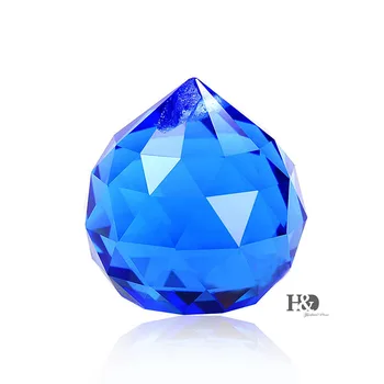 

Blue 102pcs/lot 30mm Crystal Chandelier Prisms Ball PartsWedding&Fengshui Hanging Suncatcher Wedding Centerpieces Decorations