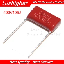 10 шт. 400V105 1 мкФ CBB шаг 20 мм 400V105J 105 105J 1000NF CBB полипропиленовый пленочный конденсатор с алюминиевой крышкой