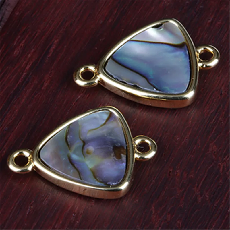 

natural abalone shell 2 buckles gold triangle connector beads material for diy jewelry making for bracelet wedding jewelry