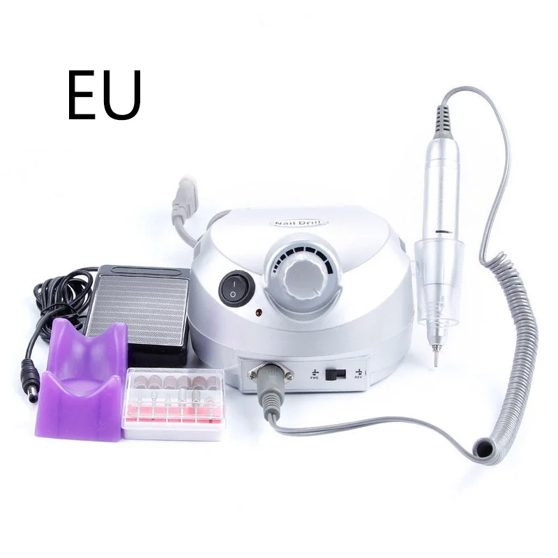 US With Version Silicone Case Anti-scald Handle 35000RPM Pro Electric Nail Drill Machine EU/Manicure Machine File Kit Nail Tools