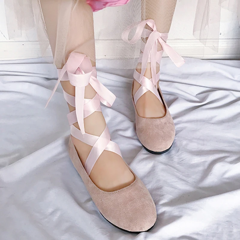 

Tangnest 2019 Spring Ballet Flats Women Shallow Flat Shoes Cross-tied Slip On Solid Round Toe Loafers Fashion Shoes XWD7437