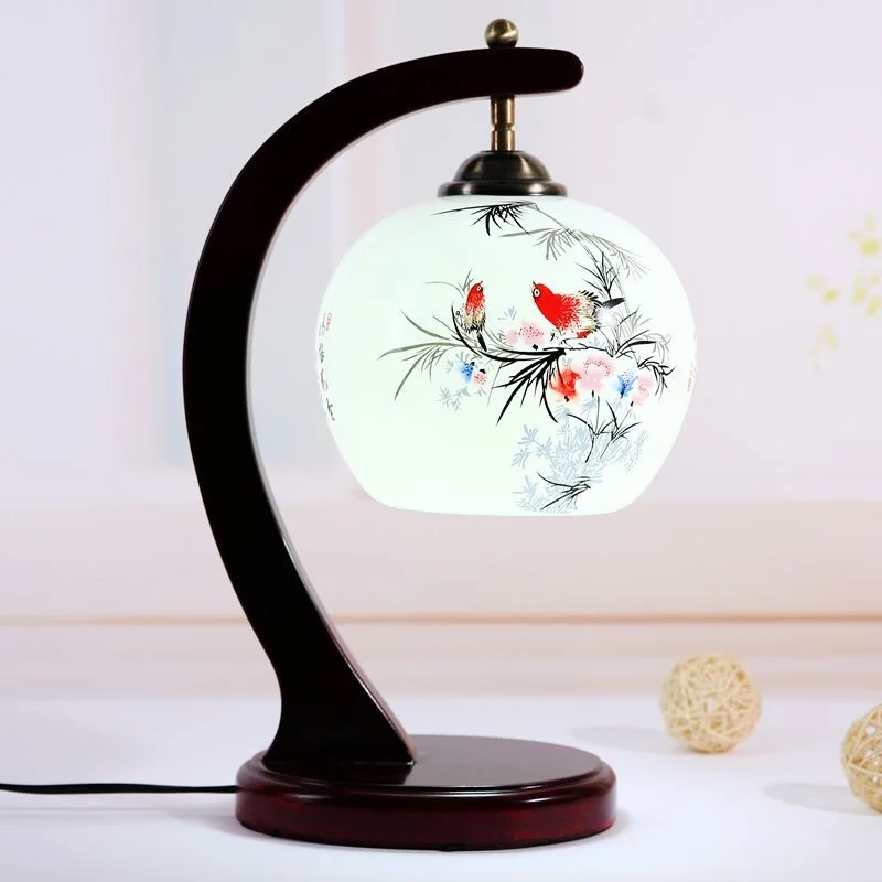 US $61.32 E27 New Chinese Vintage Table Lamp bedside light Living Room Study Room kids room Retro Fashion Ceramic Table Lamp