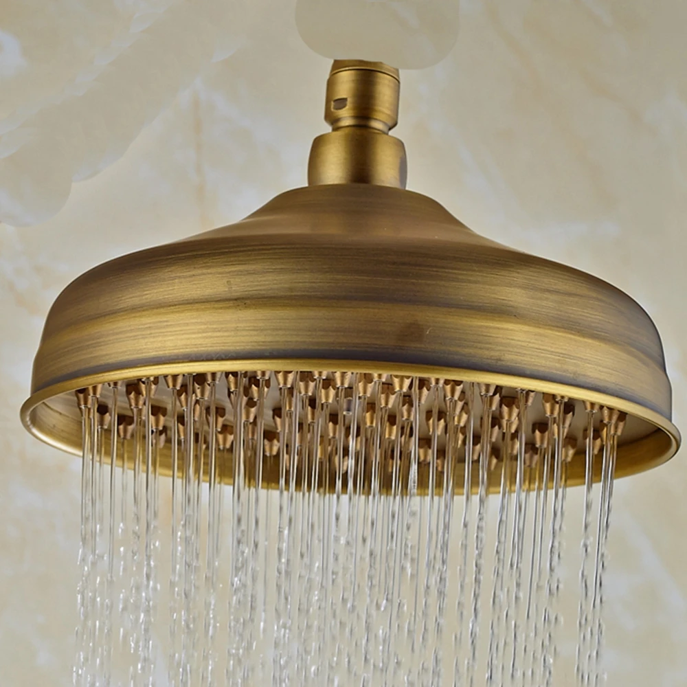 Solid Brass 8' Antique Brass Finish Rainfall Bathroom Shower Headin