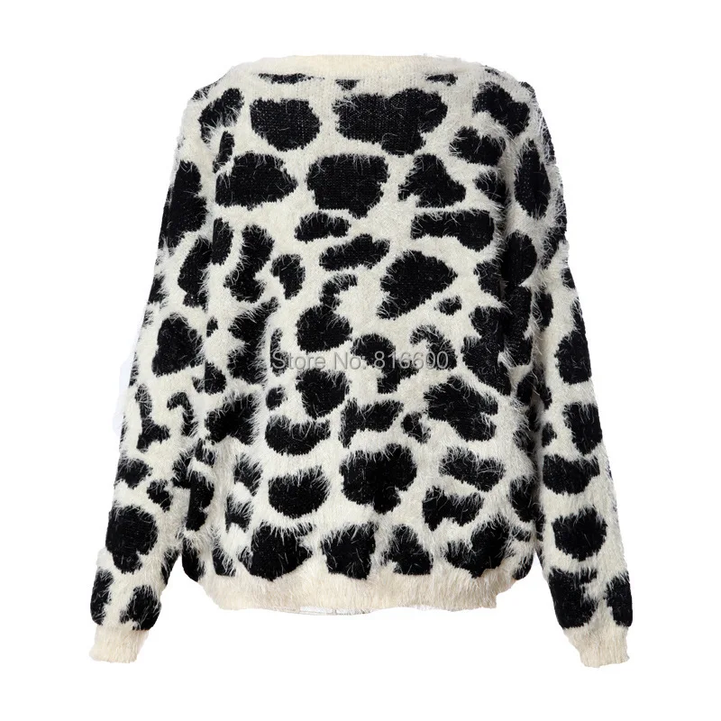 New pullover sweater plush mohair thickened outer leopard tiger | Женская одежда