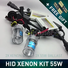 55 Вт ксеноновые фары SLIM комплект AC балласт H7 H3 H7 H8 H9 H11 9005 9006 все цвета 6000 К 4300 К 8000 К подарок GLOWTEC