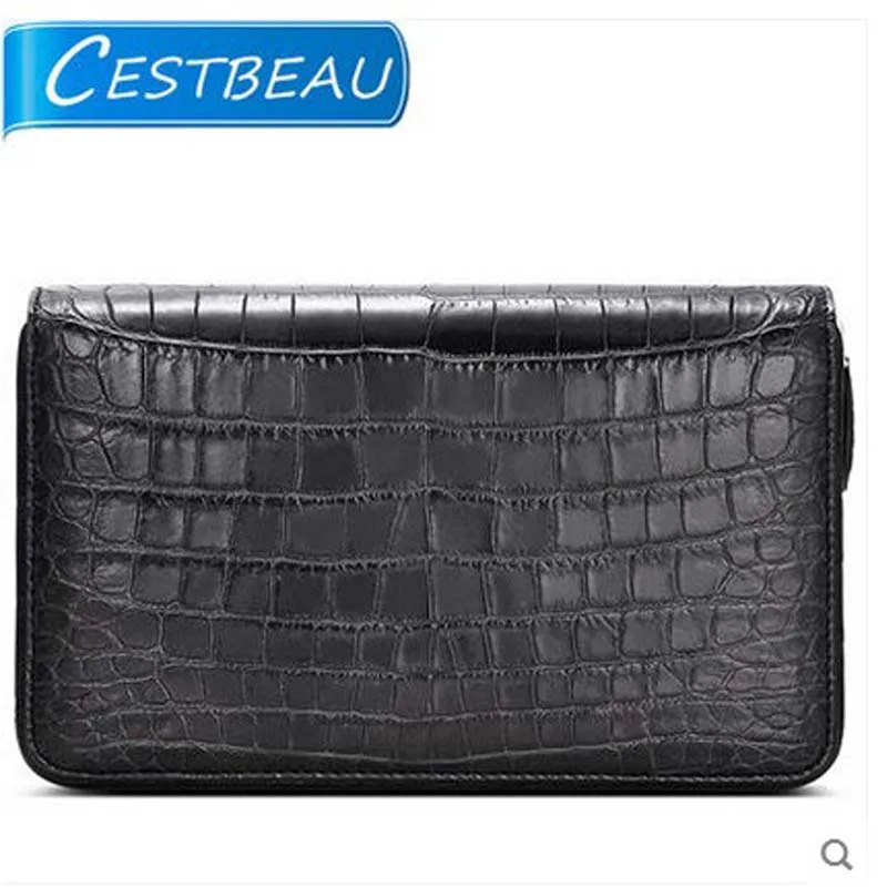 

2018 Cestbeau crocodile skin belly men bag large capacity multi-card men wallet crocodile wallet men's new style men clutch bag