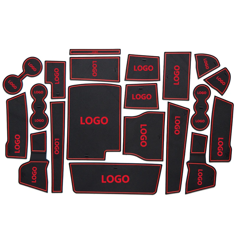 

Anti-Slip Rubber Gate Slot Cup Mat for VW T-ROC Tiguan Touran Sharan Teramont Altas Volkswagen 2015 2016 Accessories Stickers