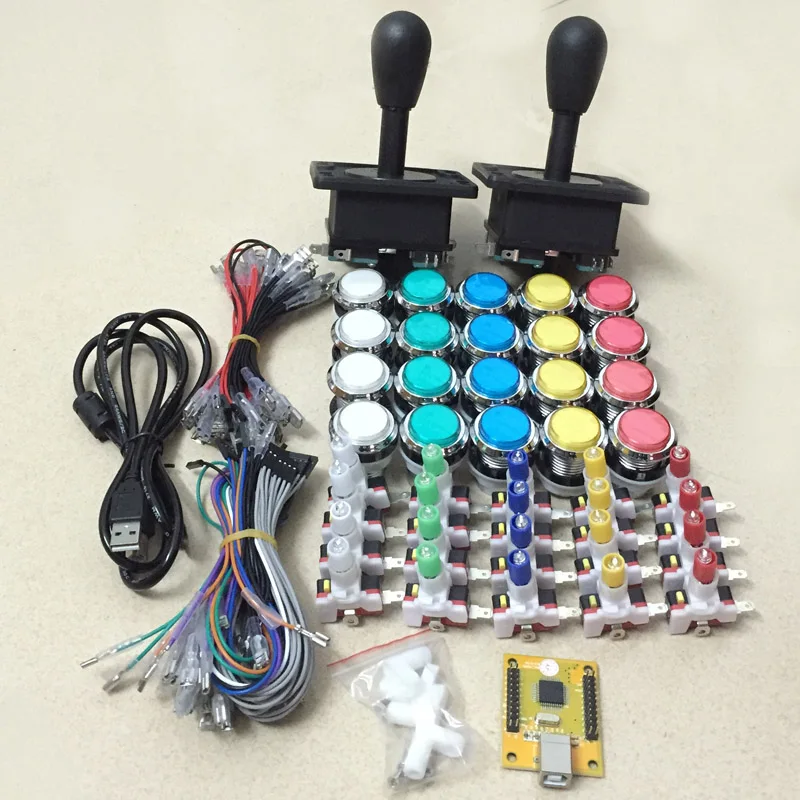 

Arcade game PC PS/3 game joystick and button kit with USB interface encoder to joystick and LED button controller