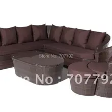 Sigma высокое качество открытый PE высокой спинкой из ротанга диван