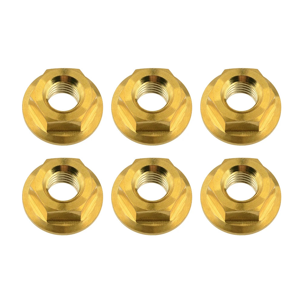 Ti Gold Rainbow 5pcs Titanium M8x1.25mm Pitch Motorcycle Flange Bolt Nut
