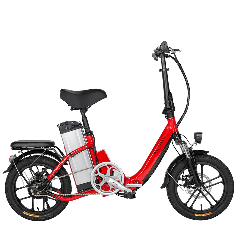 

16inch electric bicycle 48V15AH 350w motor Urban smart electric bicycle Double power female and small fold ebike speed 25-40km