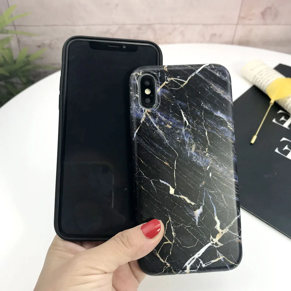 Роскошный Мраморный чехол для телефона iphone X 8 7 Plus XS Max XR 6 6S силиконовый мягкий из