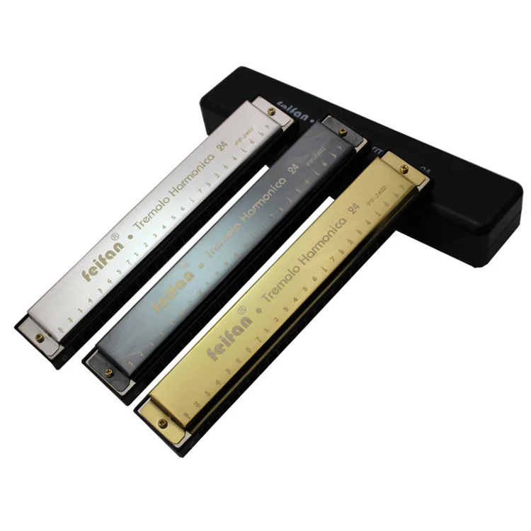 

24 Hole Harmonica Tremolo Key Of C Play Harmonica Mouth Organ Harp Musical Instruments For Beginners