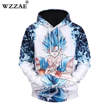 

Hot New 2018 top design Japanese anime Dragon Ball 3D hooded hoodies men America style drawstring sweatshirt man H62 M-3XL