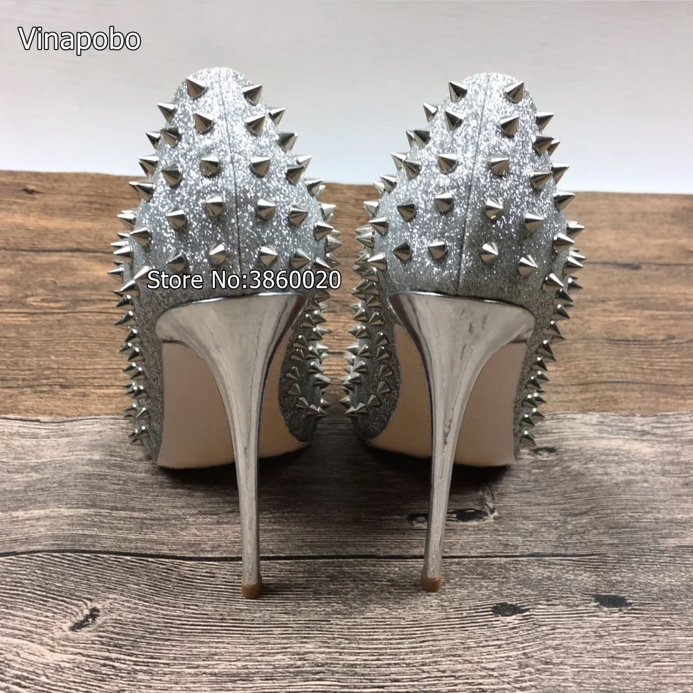 2Silver-rivets-high-heels-patent-exclusive-brand-needle-rivet-shallow-mouth-high-heels-pump-wave-10