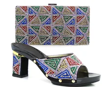 Schönes design Italienische Frau Schuhe Und Taschen Zu Entsprechen Frau in schwarz farbe mit party kleid, Größe 37-43 4 farbe auf lager ZA1-7