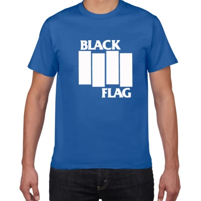 Черный флаг рок-группа летняя футболка хип-хоп Мужская футболка хлопок короткий рукав круглый вырез Футболка новая уличная одежда мужская одежда pok - Цвет: W535 sapphire blue
