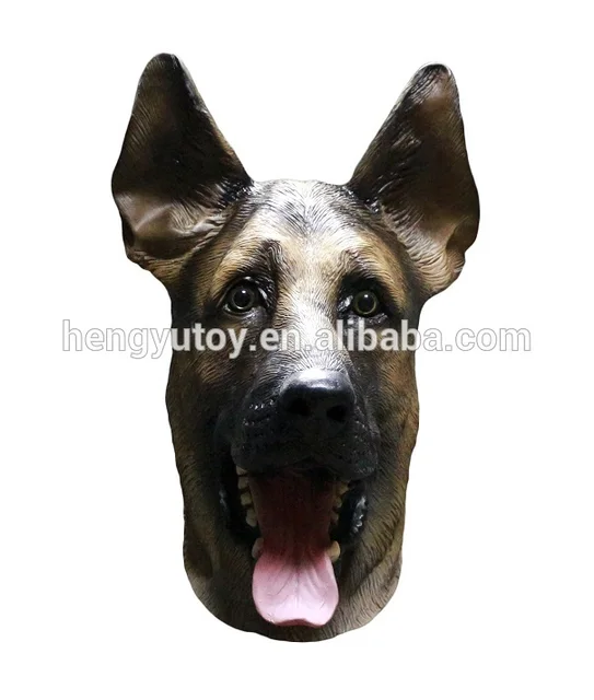 Alsatian German Shepherd Police Dog Mask Latex Halloween Costume Gagin