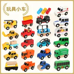 Деревянный многофункциональный магнитный автомобильный трек-сцена автомобиль совместим с BIRO деревянный трек детские развивающие игрушки